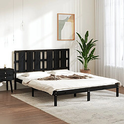 Maison Chic Lit adulte - Lit simple Cadre de lit,Structure du lit Contemporain Noir Bois massif 150x200 cm Très grand -MN28858