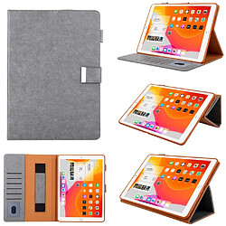 Etui en PU visualisation multiple avec support pliable gris pour votre Apple iPad 10.2 (2019)