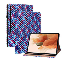 Etui en PU texture tissée multicolore avec support bleu pour votre Samsung Galaxy Tab S8