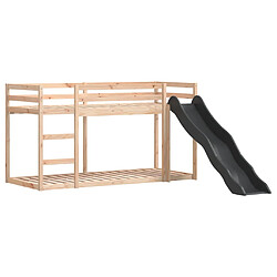 Vidaxl Lit superposé avec toboggan et échelle 75x190cm bois pin massif