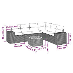 Avis vidaXL Salon de jardin avec coussins 7 pcs gris résine tressée