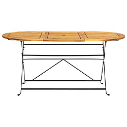 vidaXL Table de jardin 160x85x74 cm Bois d'acacia massif Ovale