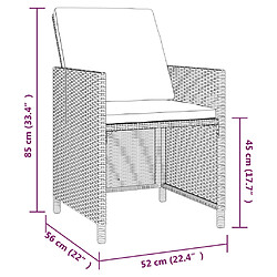 vidaXL Ensemble à manger de jardin coussins 9pcs Résine tressée Noir pas cher