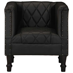 vidaXL Chaise cabriolet Noir Cuir véritable de chèvre