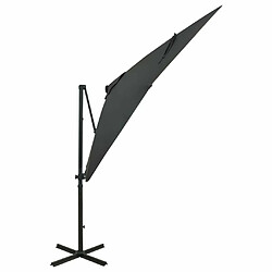 Maison Chic Parasol Jardin | Parasol déporté avec mat et lumières LED Anthracite 250 cm - GKD80994