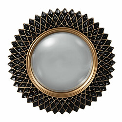 BigBuy Home Miroir mural Noir Doré Résine Polyrésine 32 x 2,3 x 32 cm