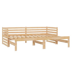 Maison Chic Lit d'appoint 2x(90x200)cm,Lit coulissant Lit de repos Bois de pin massif -GKD33587 pas cher