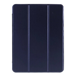 Etui en PU avec support tripliure et porte-stylo bleu foncé pour votre Apple iPad 9.7 pouces (2018)/Air 2/Air (2013)/Pro (2016)