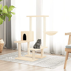 vidaXL Arbre à chat avec griffoirs en sisal Crème 94,5 cm