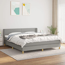 Maison Chic Lit Adulte - Lit simple Lit à sommier tapissier avec matelas moelleux - Meuble de Chambre - Gris clair 160x200cm Tissu -MN55532