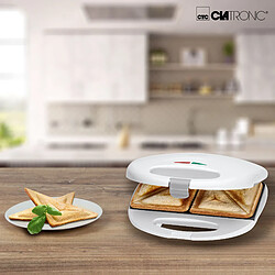 Grille-pain Machine à Sandwich Croque-Monsieur 2 plaques antiadhésives, 750, Blanc, Clatronic, ST 3477