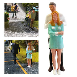 Avis 1:64 échelle Peinte à La Main Modèle Miniature Couple Figurines Parc Diorama Vert