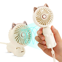 Mini Ventilateur Portable Avec Batterie Rechargeable Pour Filles/Dames / Enfants En Plein Air (Blanc)