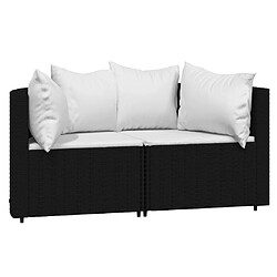 Avis Maison Chic Salon de jardin 3 pcs + coussins - Mobilier/Meubles de jardin - Table et chaises d'extérieur Noir Résine tressée -MN64467