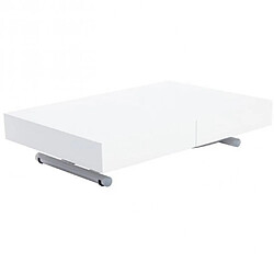 Inside 75 Table basse relevable extensible ALBATROS design blanc brillant