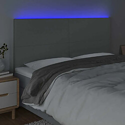 Avis Maison Chic Tête de lit scandinave à LED,meuble de chambre Gris clair 160x5x118/128 cm Tissu -MN92579