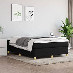 vidaXL Sommier à lattes de lit avec matelas Noir 140x190 cm Tissu