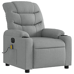 Avis Maison Chic Fauteuil Relax pour salon, Fauteuil de massage inclinable électrique gris clair tissu -GKD33268