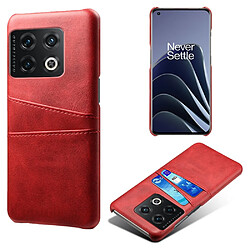 Coque en TPU + PU anti-griffes avec porte-carte, rouge pour votre OnePlus 10 Pro 5G