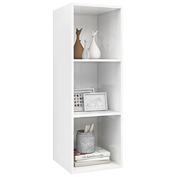 Avis Maison Chic Meuble TV scandinave mural Banc TV suspendu pour salon - Blanc brillant 37x37x107 cm Aggloméré -MN85155