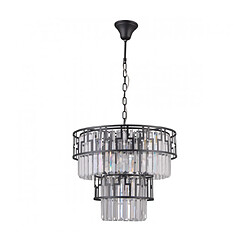 Luminaire Center Suspension en cristal Filip Noir mat