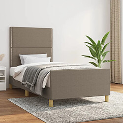 vidaXL Cadre de lit sans matelas taupe 90x190 cm tissu