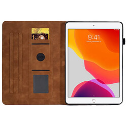 Etui en PU avec support, porte-cartes et porte-stylo pour votre iPad 10.2 (2019)/(2020)/Air 10.5 pouces (2019) - marron