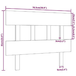 vidaXL Tête de lit Noir 78,5x3x81 cm Bois massif de pin pas cher