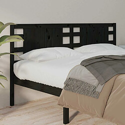 Maison Chic Tête de lit scandinave pour lit adulte,Meuble de chambre Noir 126x4x100 cm Bois massif de pin -MN39180