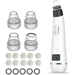 Chrono Aspirateur de Point Noirs, Extracteur de Comédons Nettoyant de Pores Rechargeable Appareil de Beauté du Visage Avec écran LED, 4 Sondes et 3 Modes