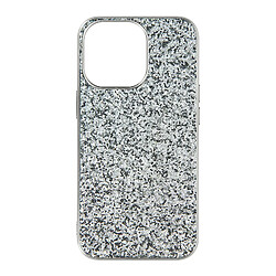 Avizar Coque iPhone 13 Pro Max Design Paillettes Rigide Finition Relief Argenté