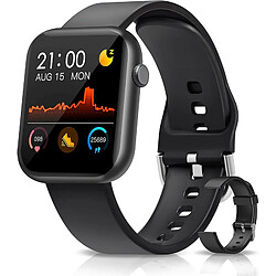 Chrono Montre Connectée, Smartwatch Femmes Hommes à Ecran Tactile Complet, Montre Connectée Jeux Suivi du Sommeil Montre Sport Calories Podometre Tensiomètre Bracelet Bluetooth pour Android Iphone,Noir