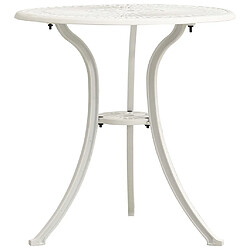 vidaXL Table de jardin Blanc 62x62x65 cm Aluminium coulé