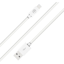 Câble USB A/Lightning 2m 2.4A Blanc Bigben