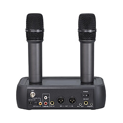 INF Double microphone sans fil avec récepteur fixe, pour la parole et le chant Black pas cher