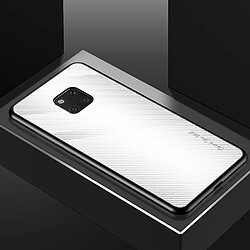 Wewoo Coque Pour Huawei Mate 20 Pro étui de protection en verre dégradé de texture blanc