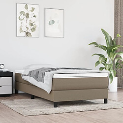 vidaXL Sommier à lattes de lit avec matelas Taupe 90x200 cm Tissu