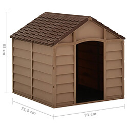 vidaXL Niche pour chiens Marron 71x71,5x68 cm PP pas cher