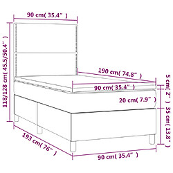 vidaXL Sommier à lattes de lit avec matelas Bleu foncé 90x190 cm pas cher