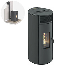 Interstoves Pack Poêle à granules GIANNI 9 Etanche + Kit Conduit Ventouse (sortie façade) - Noir