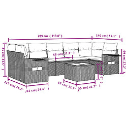 Avis vidaXL Salon de jardin 8 pcs avec coussins marron résine tressée