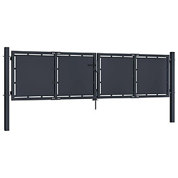 vidaXL Portail de jardin Acier 300 x 100 cm Anthracite