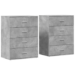 vidaXL Buffets 2 pcs gris béton 60x39x80 cm bois d'ingénierie