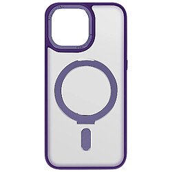 Avizar Coque MagSafe pour iPhone 15 Pro Silicone Gel Anneau Fonction Support Violet