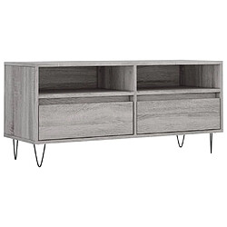 vidaXL Meuble TV sonoma gris 100x34,5x44,5 cm bois d'ingénierie