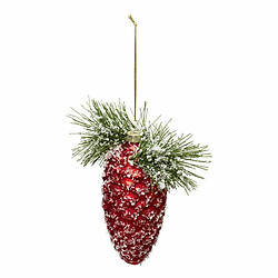 Sujet de Noël Pomme de Pin Soir 13cm Rouge