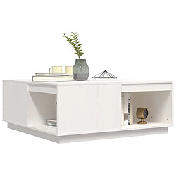 Acheter ComfortXL Table Basse Blanc 100x101x40,5 Cm Bois Massif De Pin