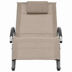 vidaXL Chaise longue avec oreiller Taupe Textilène