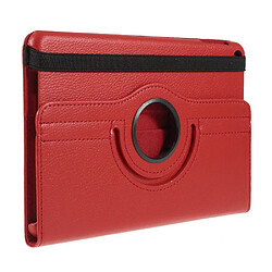 Etui en PU litchi avec support rouge pour votre Apple iPad mini (2019) 7.9 pouces