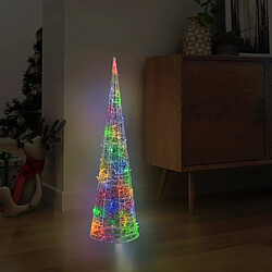 vidaXL Cône lumineux décoratif pyramide à LED Acrylique Coloré 90 cm